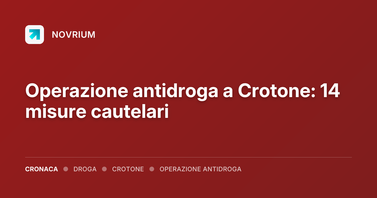 Operazione antidroga a Crotone: 14 misure cautelari