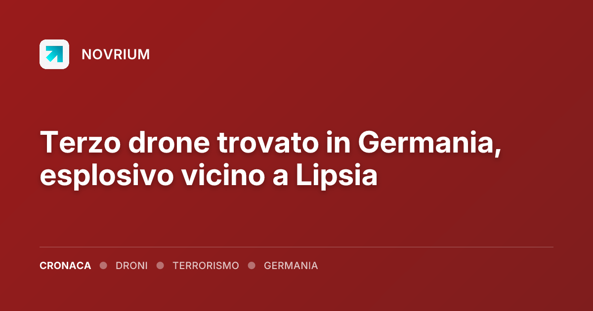 Terzo drone trovato in Germania, esplosivo vicino a Lipsia