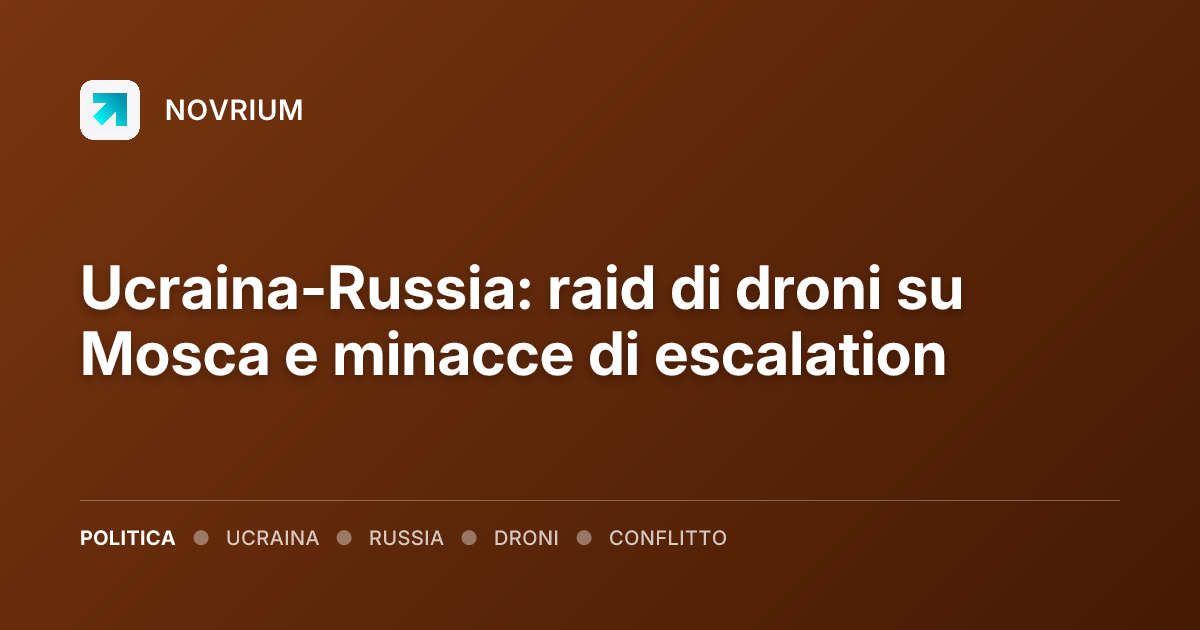 Ucraina-Russia: raid di droni su Mosca e minacce di escalation