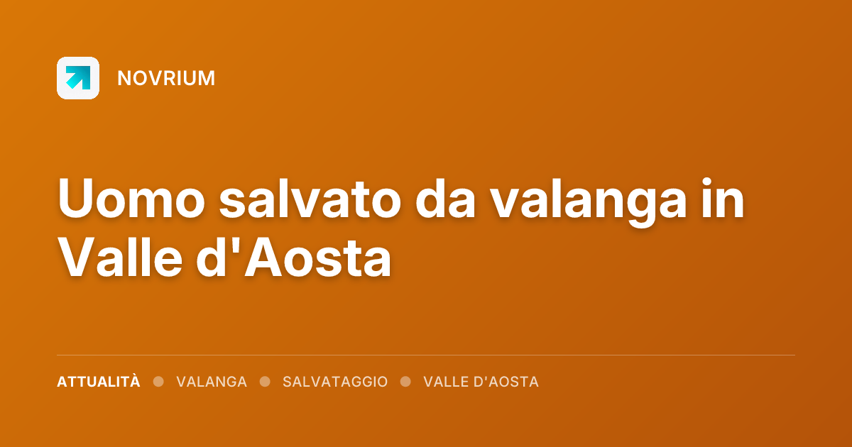 Uomo salvato da valanga in Valle d'Aosta