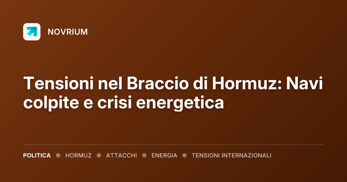 Tensioni nel Braccio di Hormuz: Navi colpite e crisi energetica