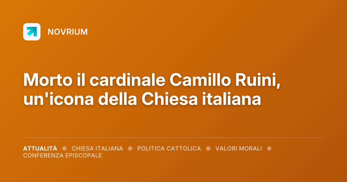 Morto il cardinale Camillo Ruini, un'icona della Chiesa italiana