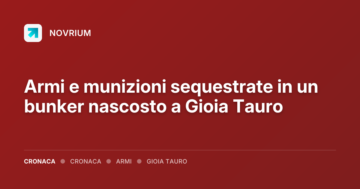 Armi e munizioni sequestrate in un bunker nascosto a Gioia Tauro