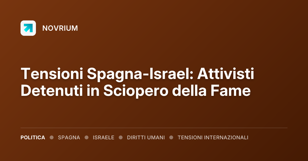 Tensioni Spagna-Israel: Attivisti Detenuti in Sciopero della Fame