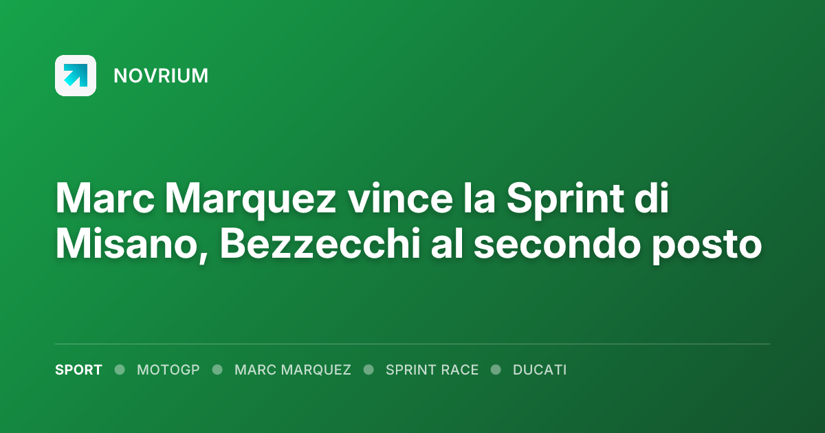 Marc Marquez vince la Sprint di Misano, Bezzecchi al secondo posto