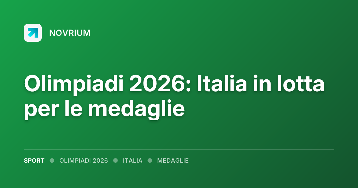 Olimpiadi 2026: Italia in lotta per le medaglie