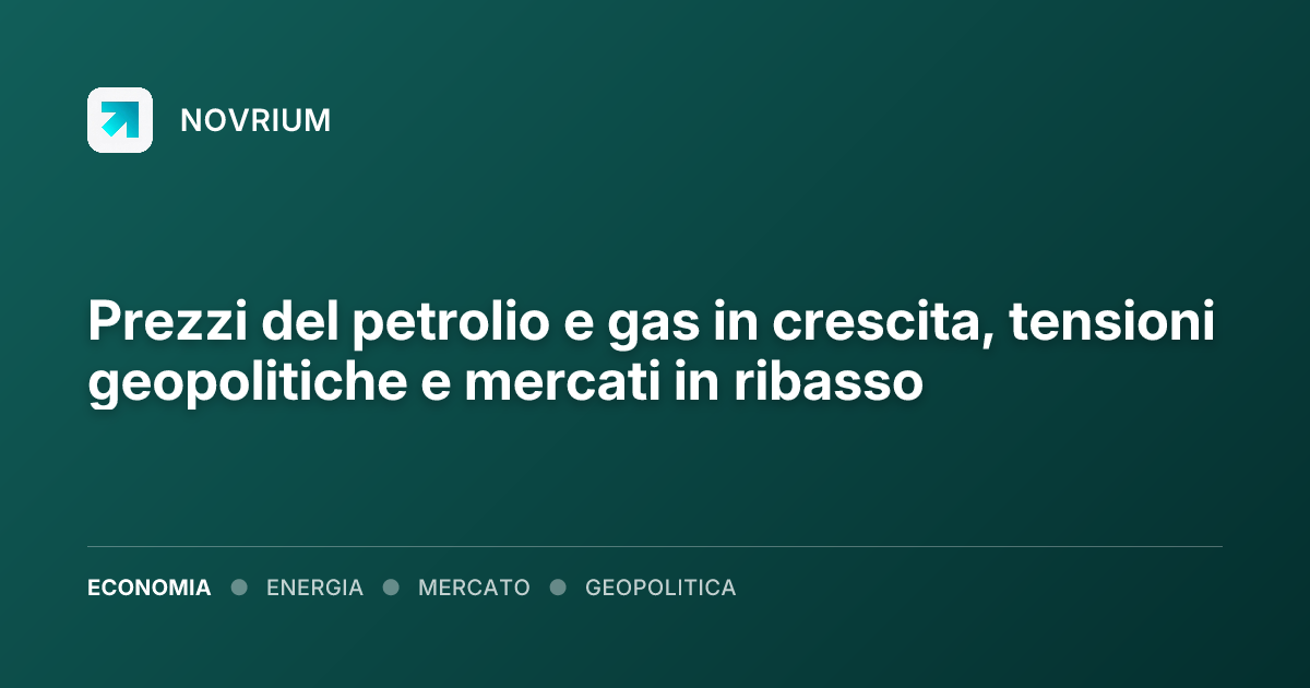 Prezzi del petrolio e gas in crescita, tensioni geopolitiche e mercati in ribasso