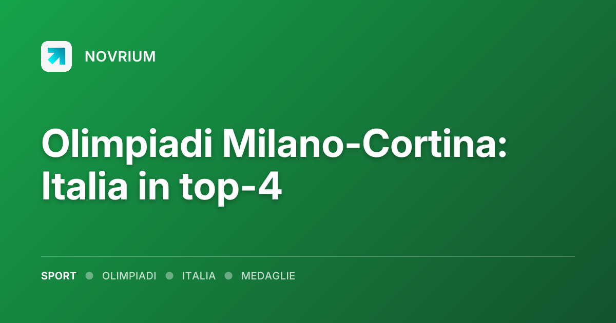 Olimpiadi Milano-Cortina: Italia in top-4