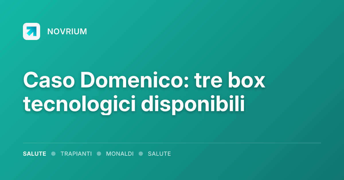Caso Domenico: tre box tecnologici disponibili