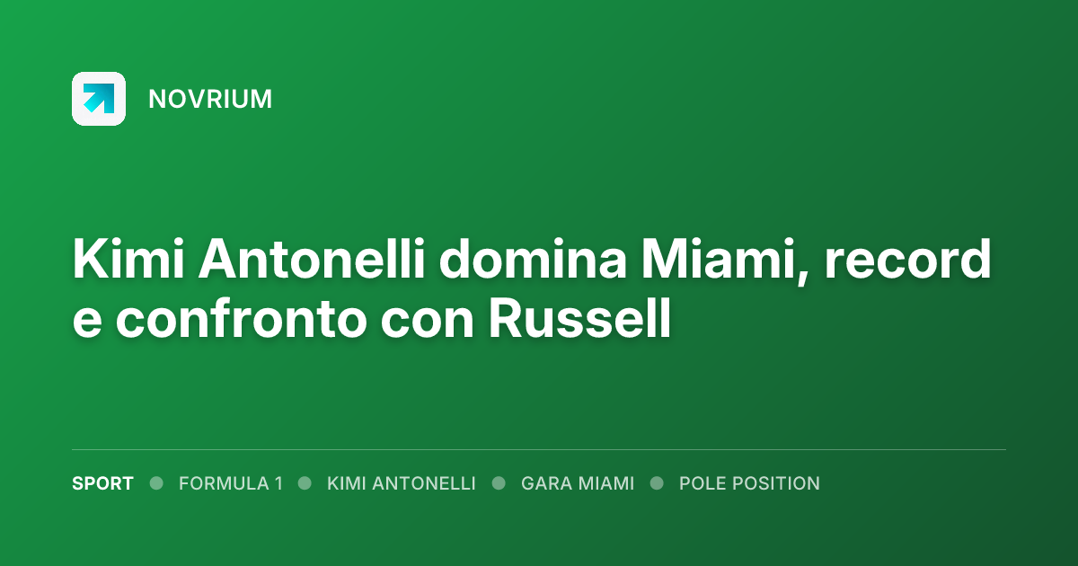 Kimi Antonelli domina Miami, record e confronto con Russell