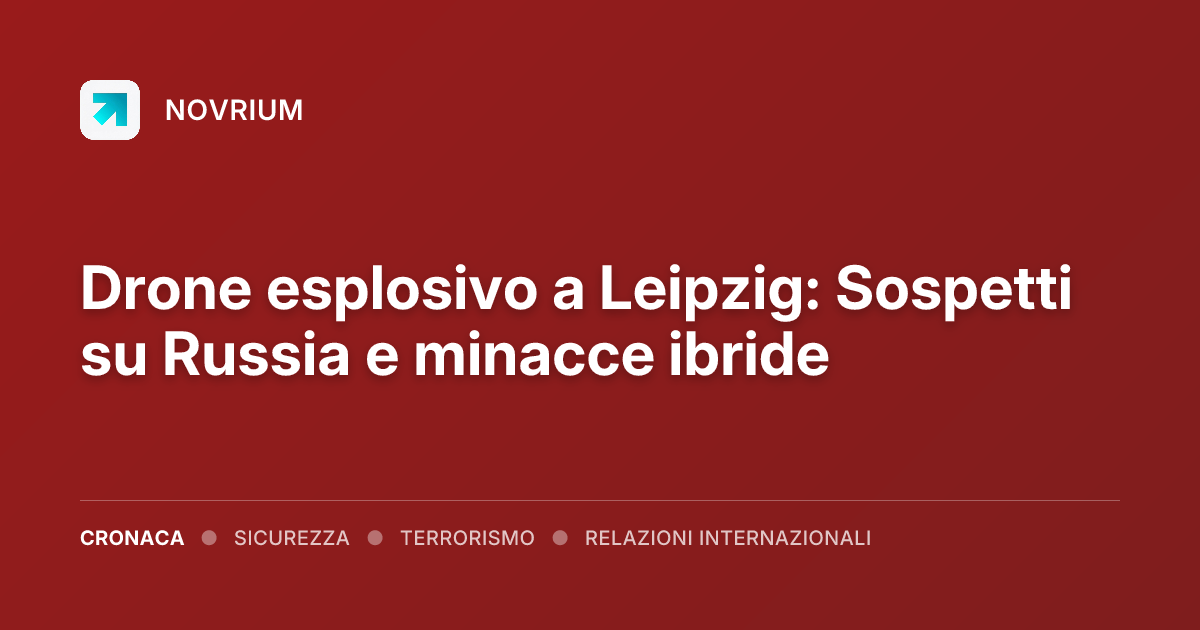 Drone esplosivo a Leipzig: Sospetti su Russia e minacce ibride