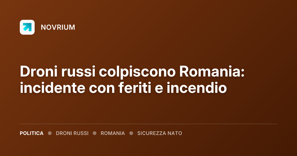 Droni russi colpiscono Romania: incidente con feriti e incendio