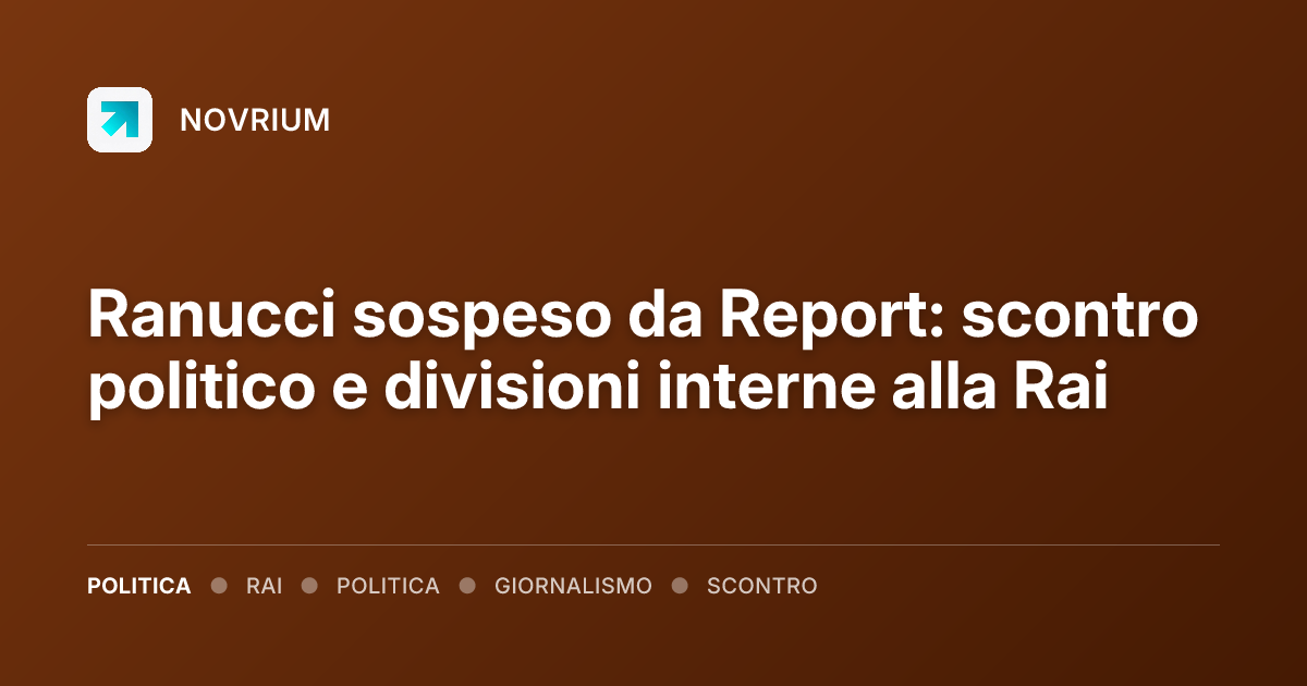 Ranucci sospeso da Report: scontro politico e divisioni interne alla Rai