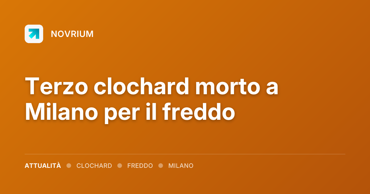 Terzo clochard morto a Milano per il freddo