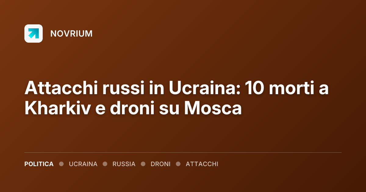 Attacchi russi in Ucraina: 10 morti a Kharkiv e droni su Mosca