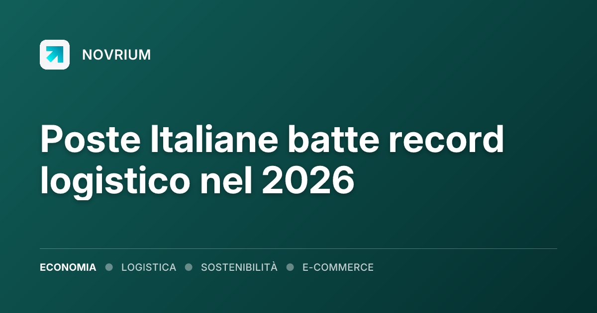 Poste Italiane batte record logistico nel 2026