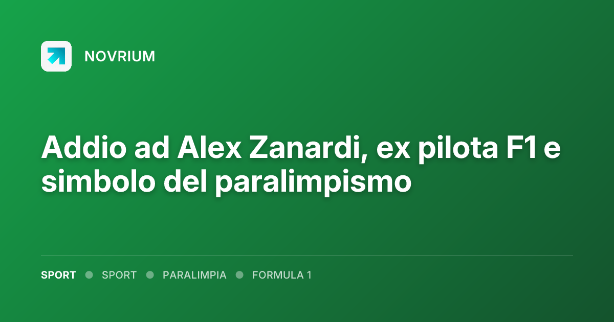 Addio ad Alex Zanardi, ex pilota F1 e simbolo del paralimpismo