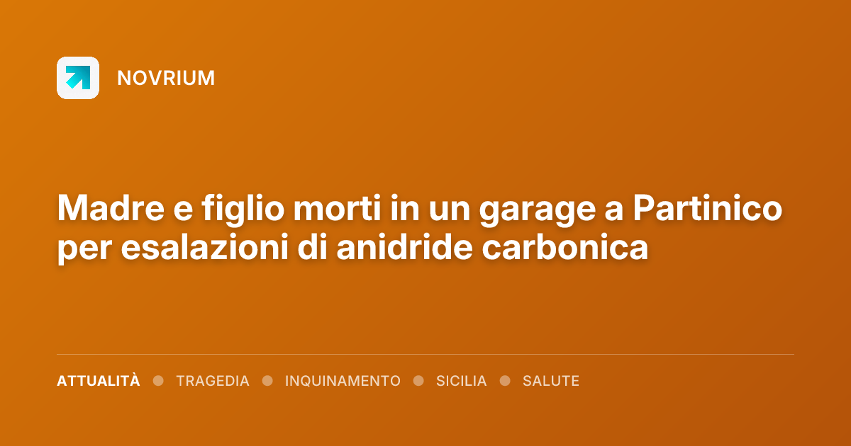 Madre e figlio morti in un garage a Partinico per esalazioni di anidride carbonica