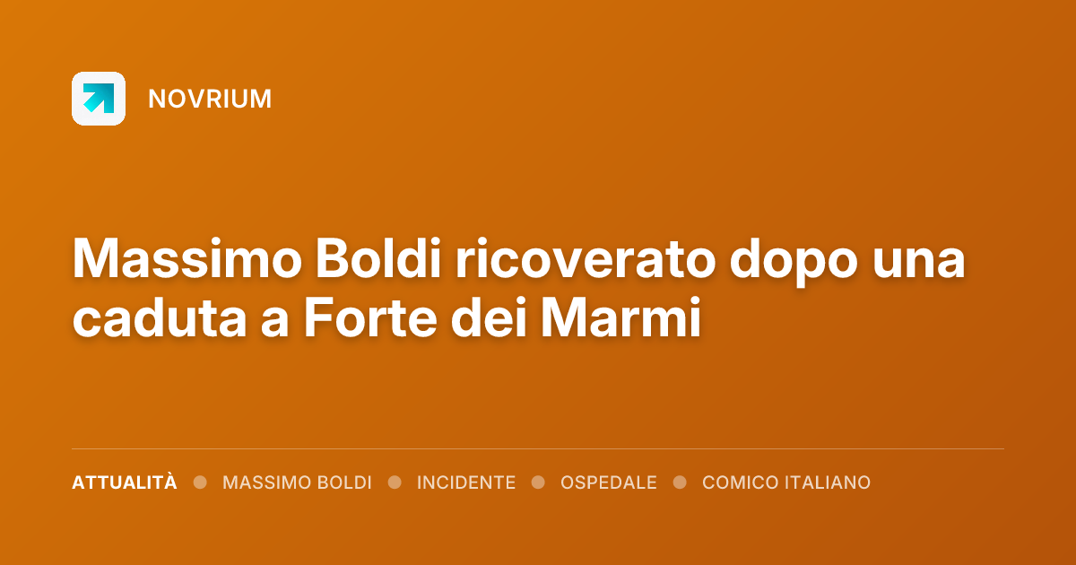 Massimo Boldi ricoverato dopo una caduta a Forte dei Marmi