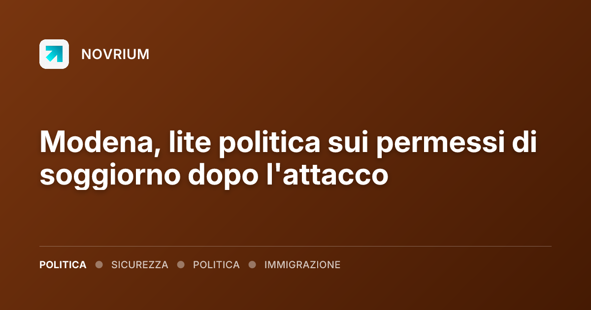 Modena, lite politica sui permessi di soggiorno dopo l'attacco
