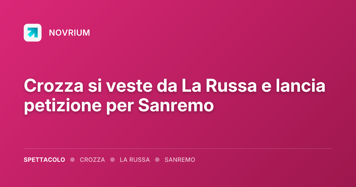 Crozza si veste da La Russa e lancia petizione per Sanremo