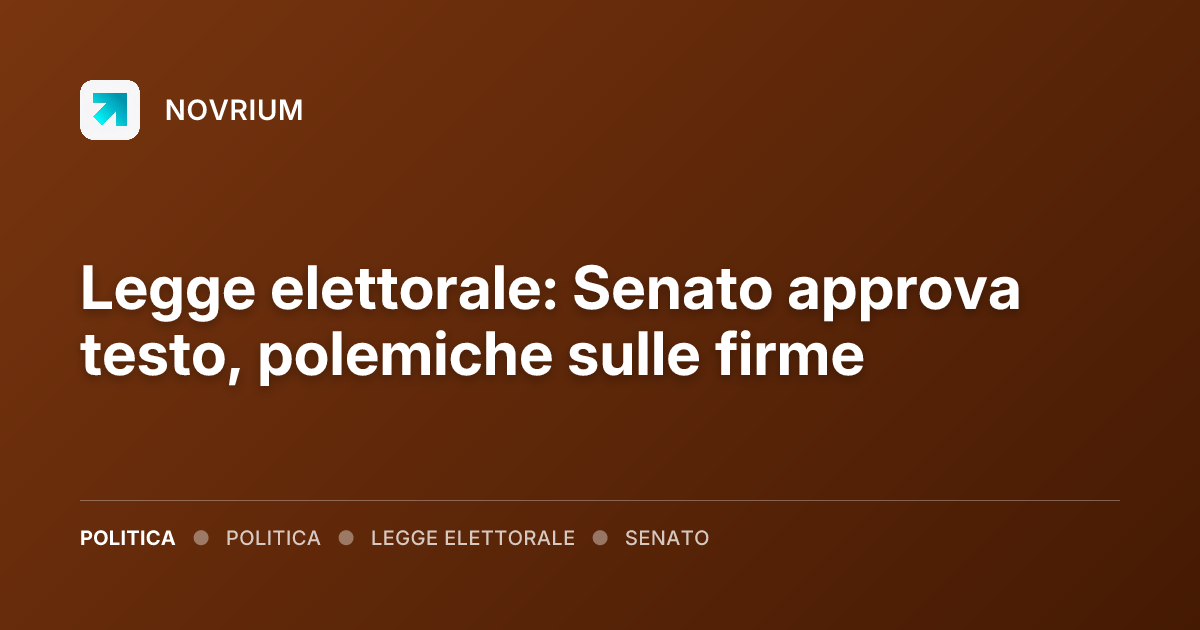 Legge elettorale: Senato approva testo, polemiche sulle firme