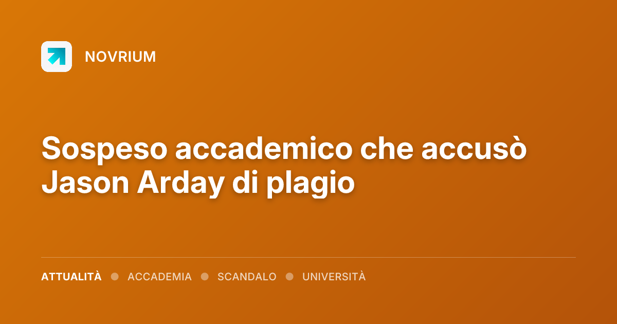 Sospeso accademico che accusò Jason Arday di plagio