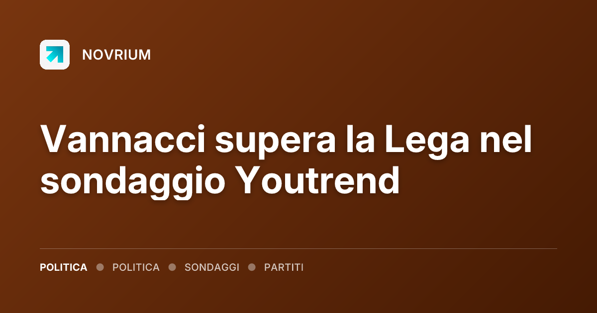 Vannacci supera la Lega nel sondaggio Youtrend