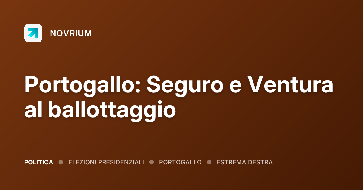 Portogallo: Seguro e Ventura al ballottaggio