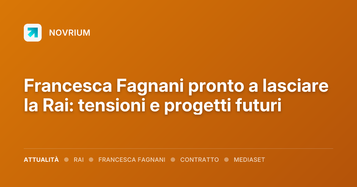 Francesca Fagnani pronto a lasciare la Rai: tensioni e progetti futuri