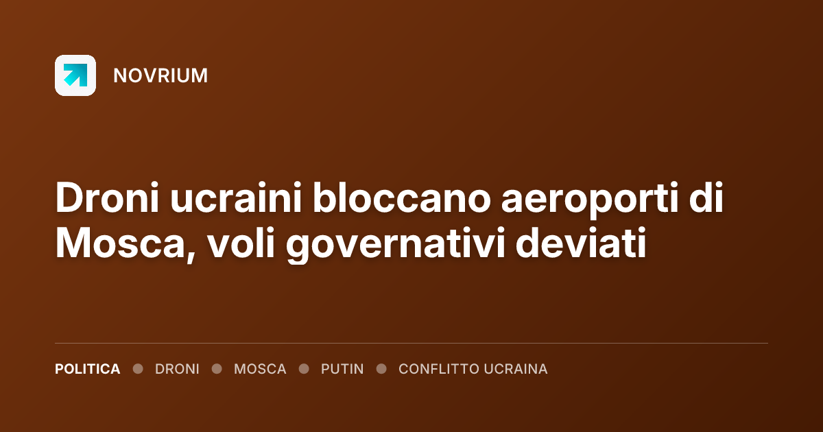 Droni ucraini bloccano aeroporti di Mosca, voli governativi deviati