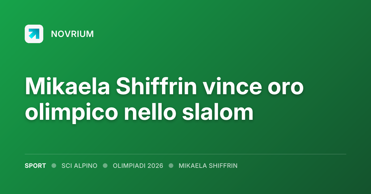 Mikaela Shiffrin vince oro olimpico nello slalom
