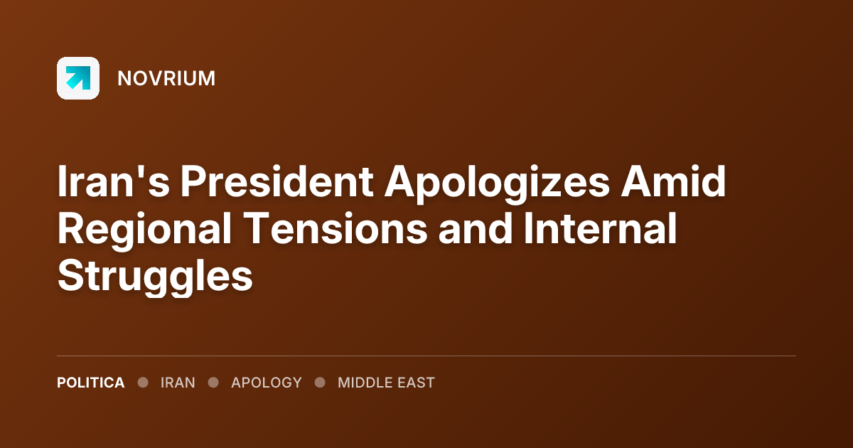 Iran's President Apologizes Amid Regional Tensions and Internal Struggles