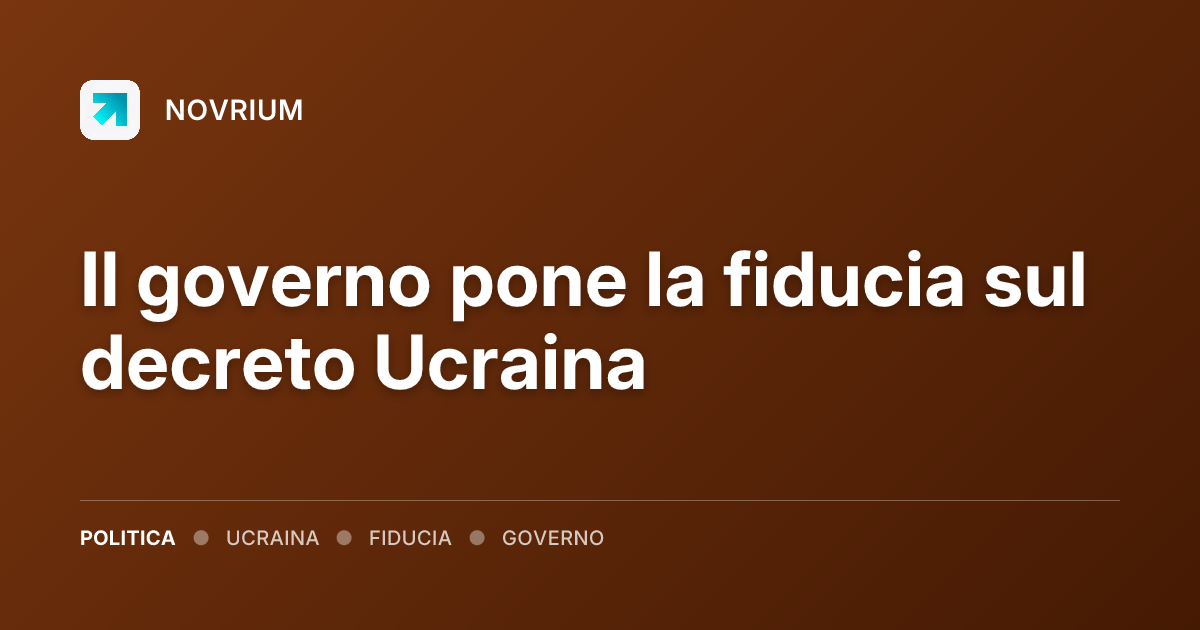 Il governo pone la fiducia sul decreto Ucraina