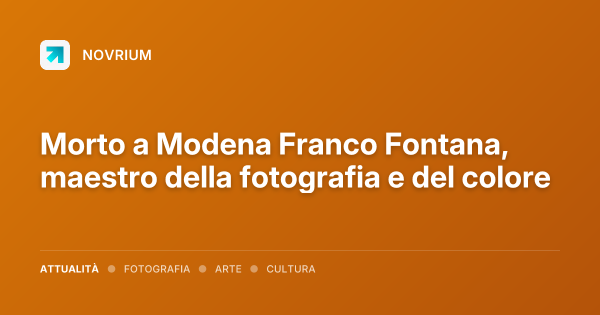 Morto a Modena Franco Fontana, maestro della fotografia e del colore