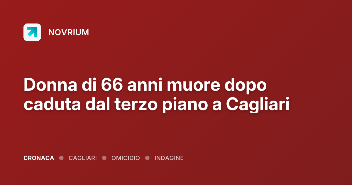 Donna di 66 anni muore dopo caduta dal terzo piano a Cagliari