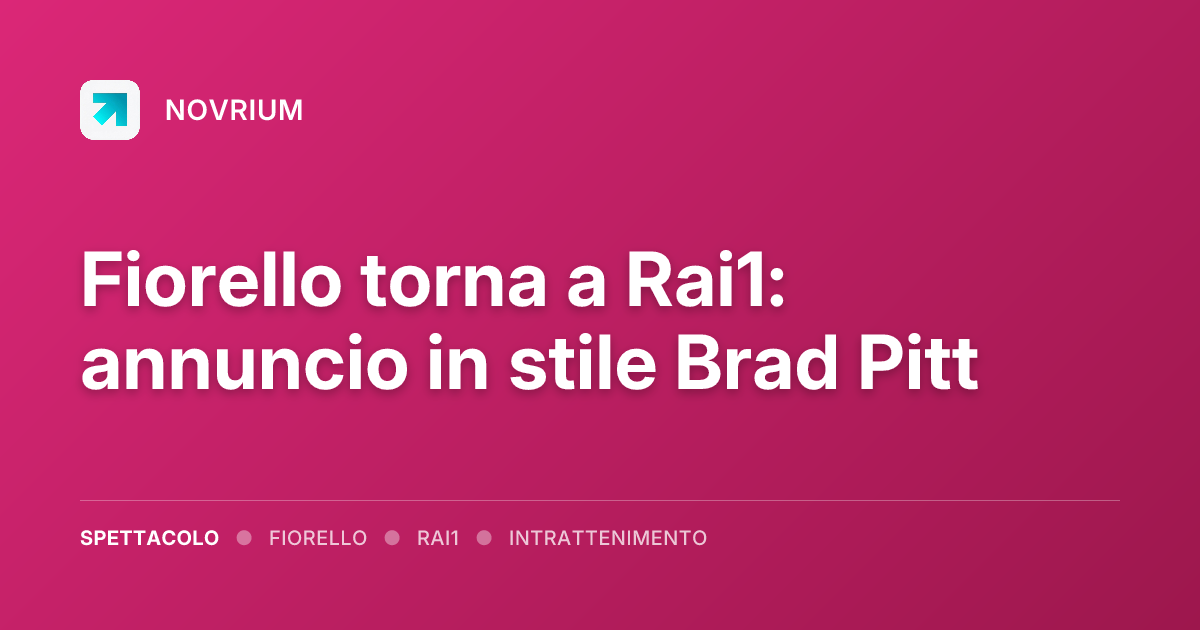Fiorello torna a Rai1: annuncio in stile Brad Pitt