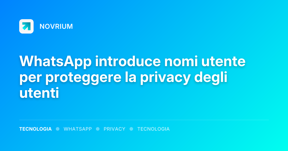 WhatsApp introduce nomi utente per proteggere la privacy degli utenti