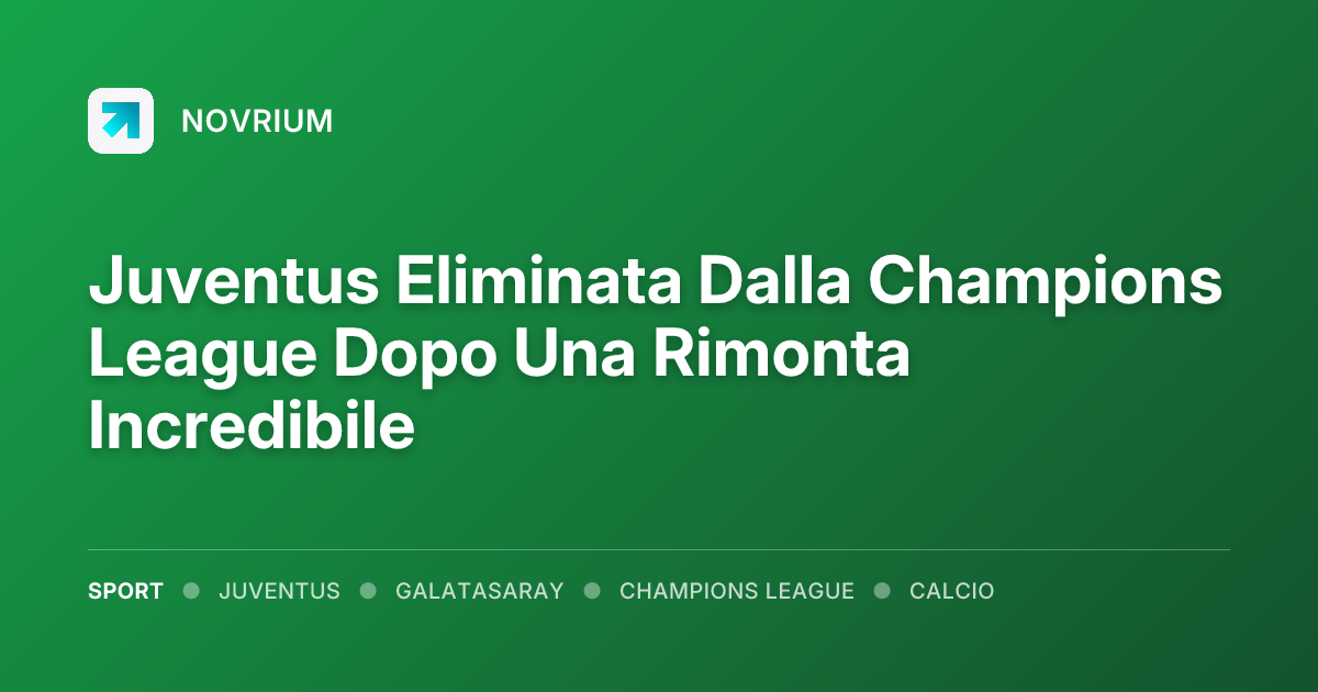 Juventus Eliminata Dalla Champions League Dopo Una Rimonta Incredibile
