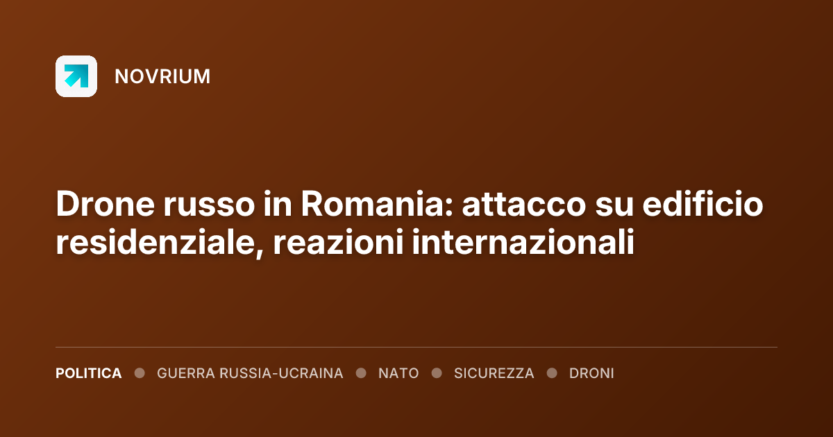 Drone russo in Romania: attacco su edificio residenziale, reazioni internazionali