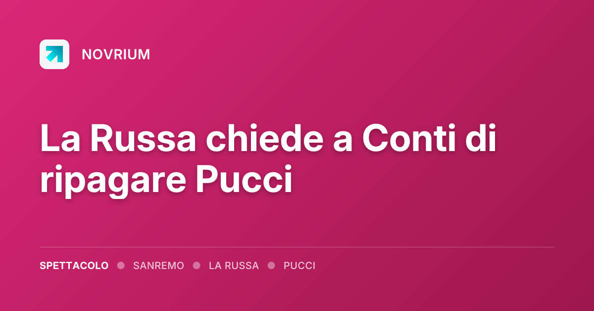 La Russa chiede a Conti di ripagare Pucci