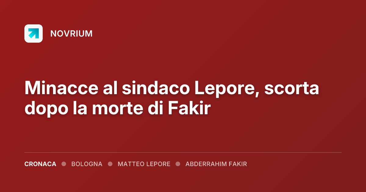 Minacce al sindaco Lepore, scorta dopo la morte di Fakir