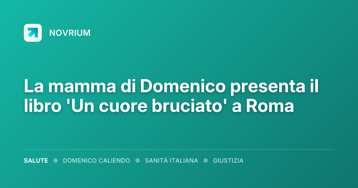 La mamma di Domenico presenta il libro 'Un cuore bruciato' a Roma