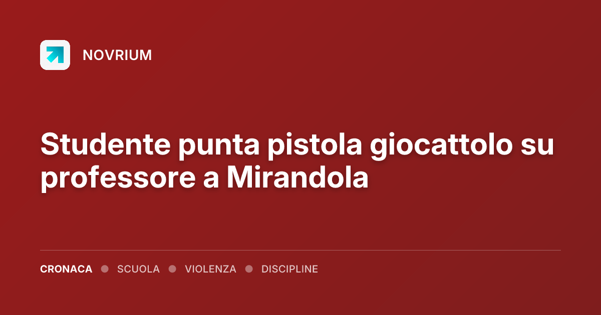 Studente punta pistola giocattolo su professore a Mirandola