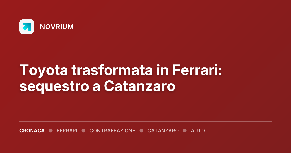 Toyota trasformata in Ferrari: sequestro a Catanzaro