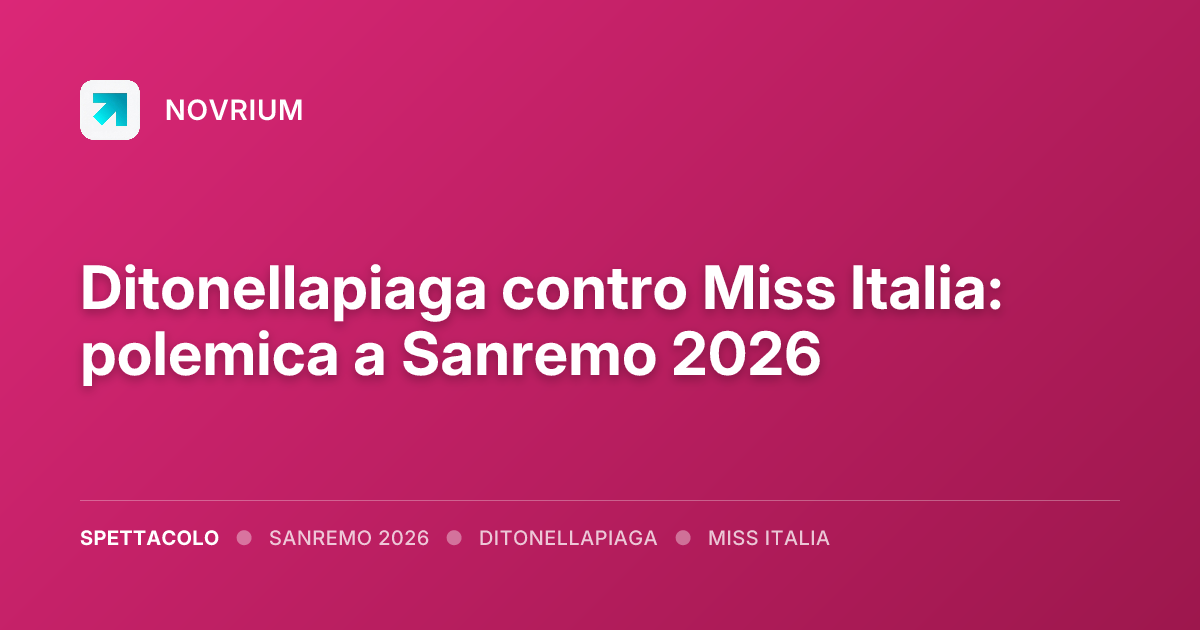 Ditonellapiaga contro Miss Italia: polemica a Sanremo 2026