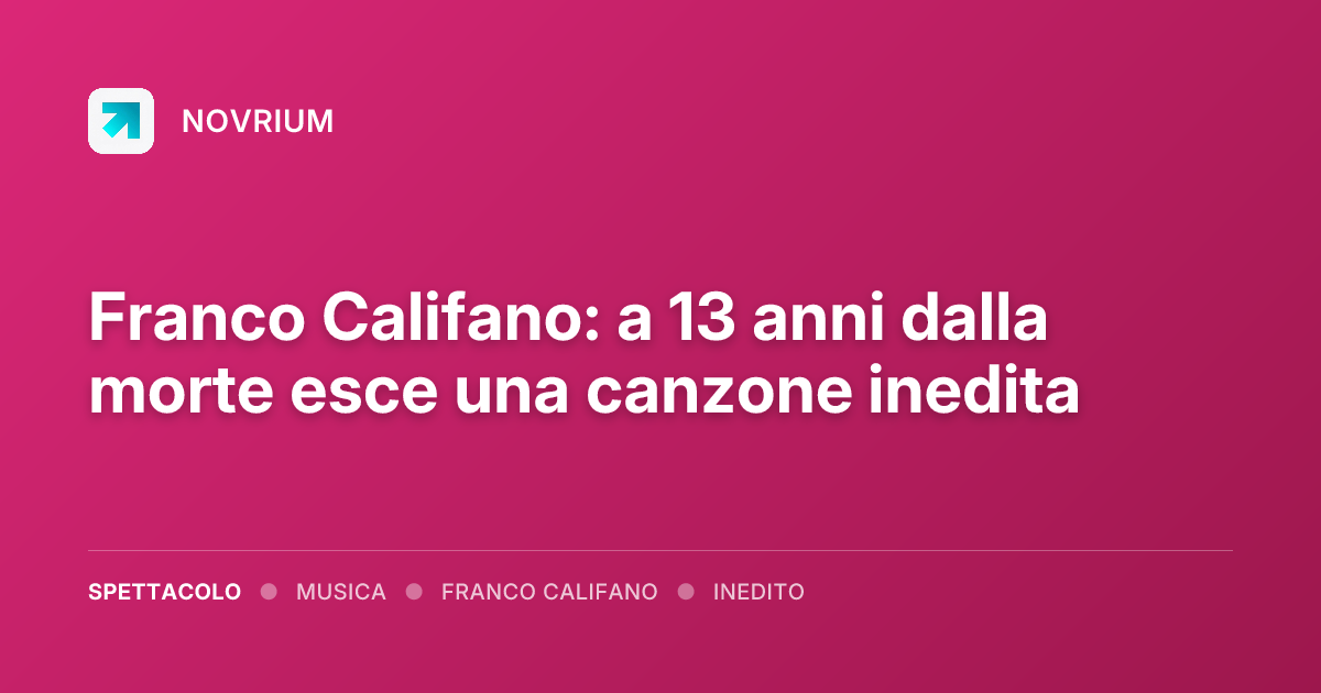 Franco Califano: a 13 anni dalla morte esce una canzone inedita