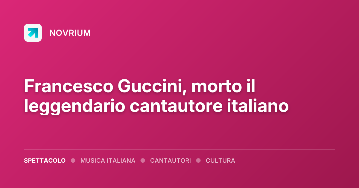 Francesco Guccini, morto il leggendario cantautore italiano