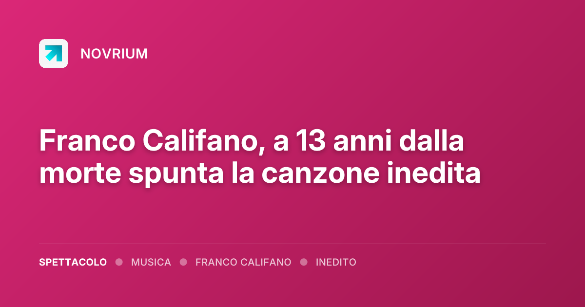 Franco Califano, a 13 anni dalla morte spunta la canzone inedita