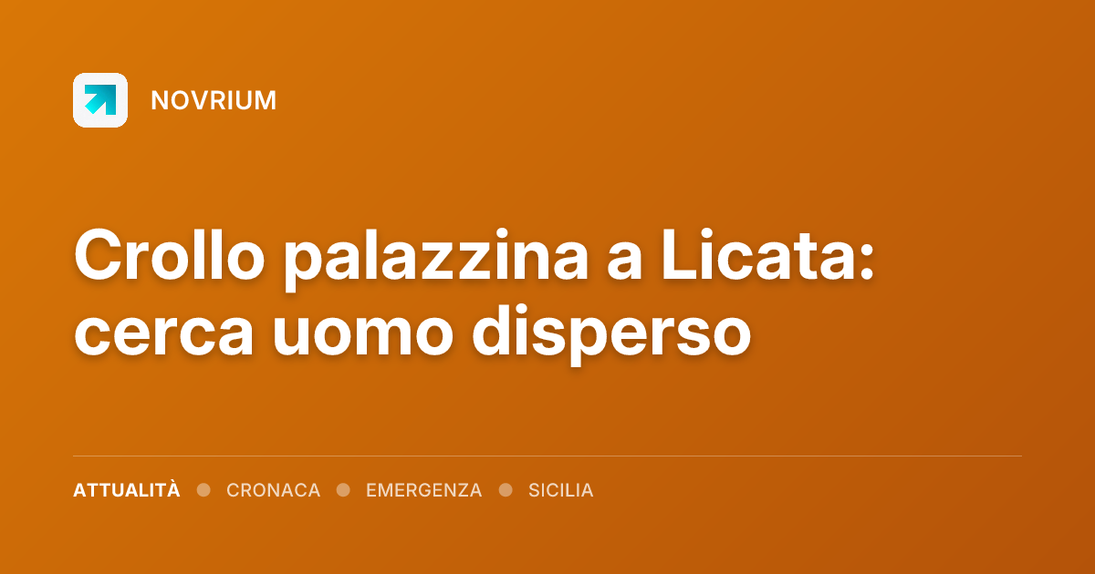 Crollo palazzina a Licata: cerca uomo disperso